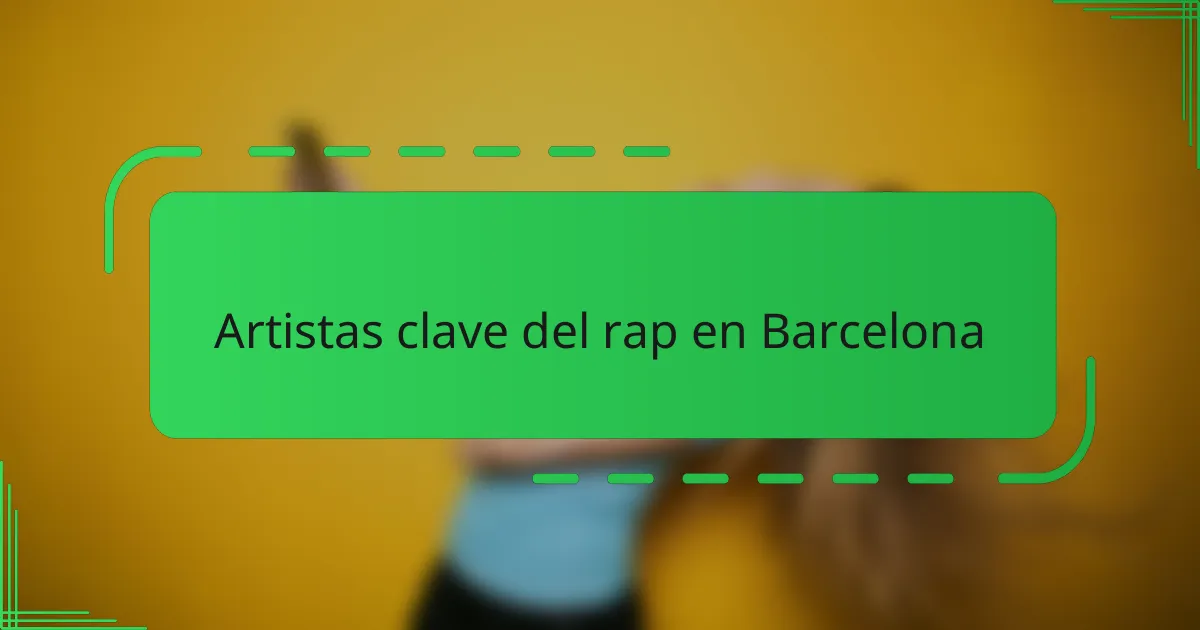Artistas clave del rap en Barcelona
