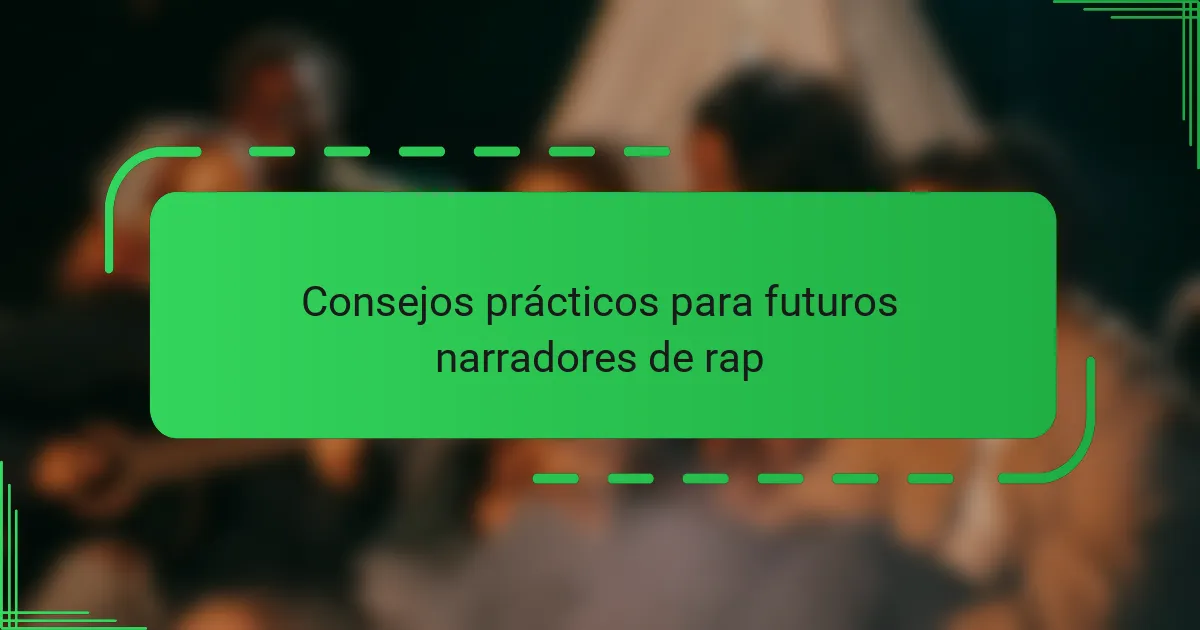 Consejos prácticos para futuros narradores de rap