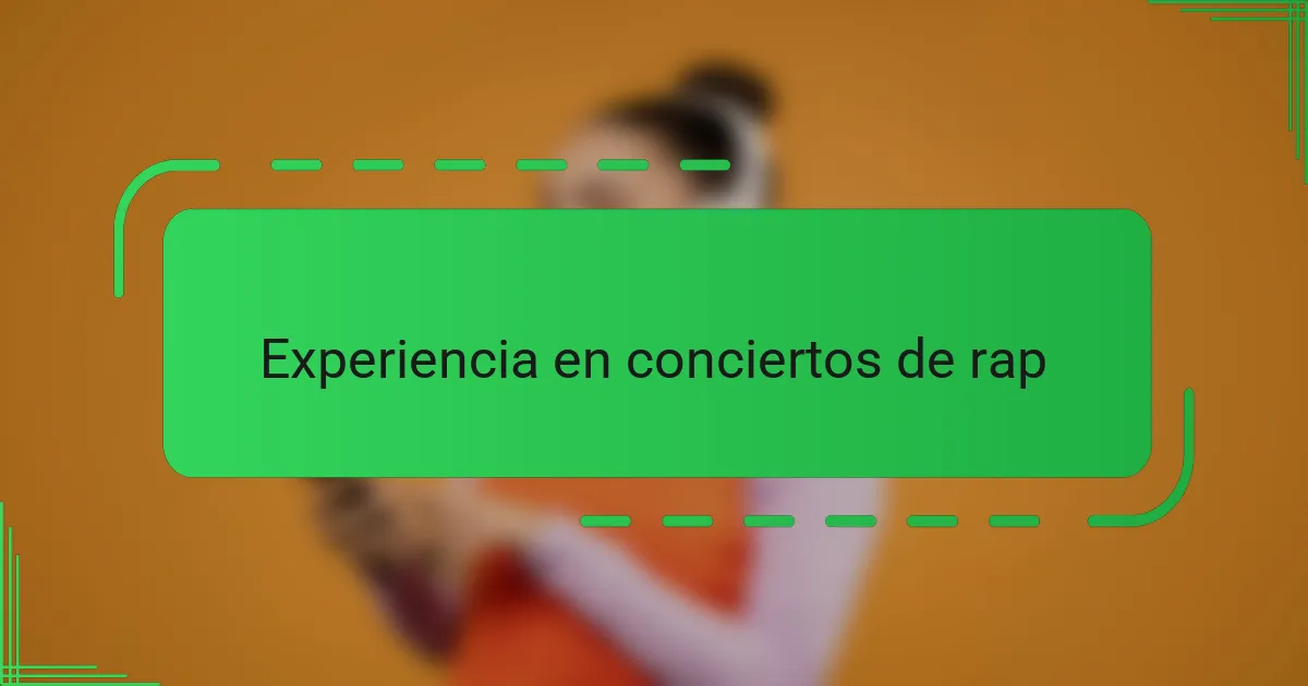 Experiencia en conciertos de rap