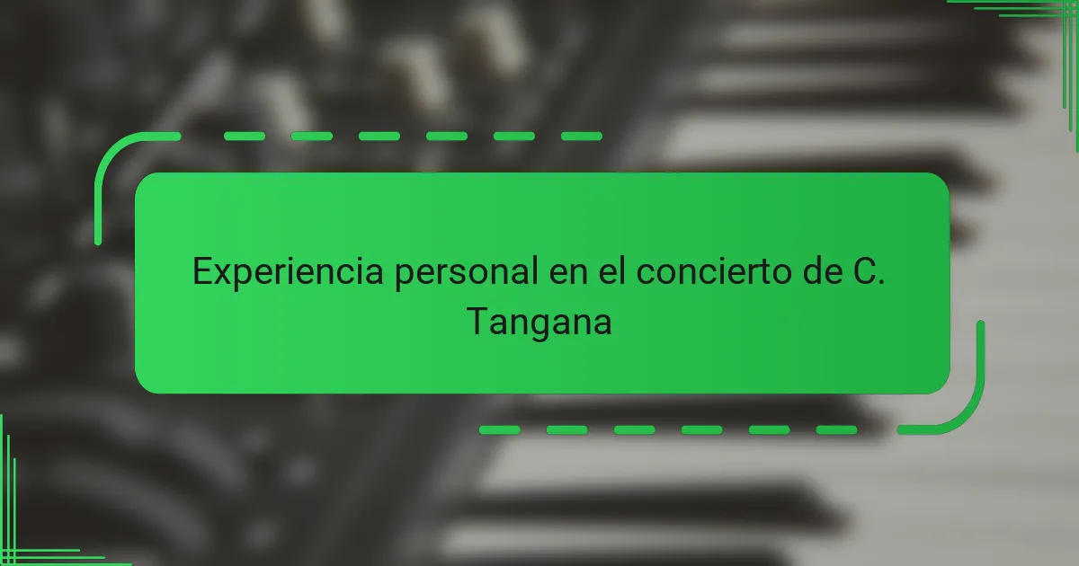 Experiencia personal en el concierto de C. Tangana
