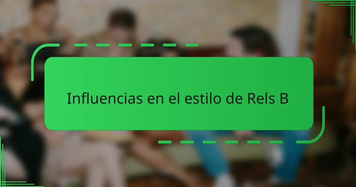 Influencias en el estilo de Rels B