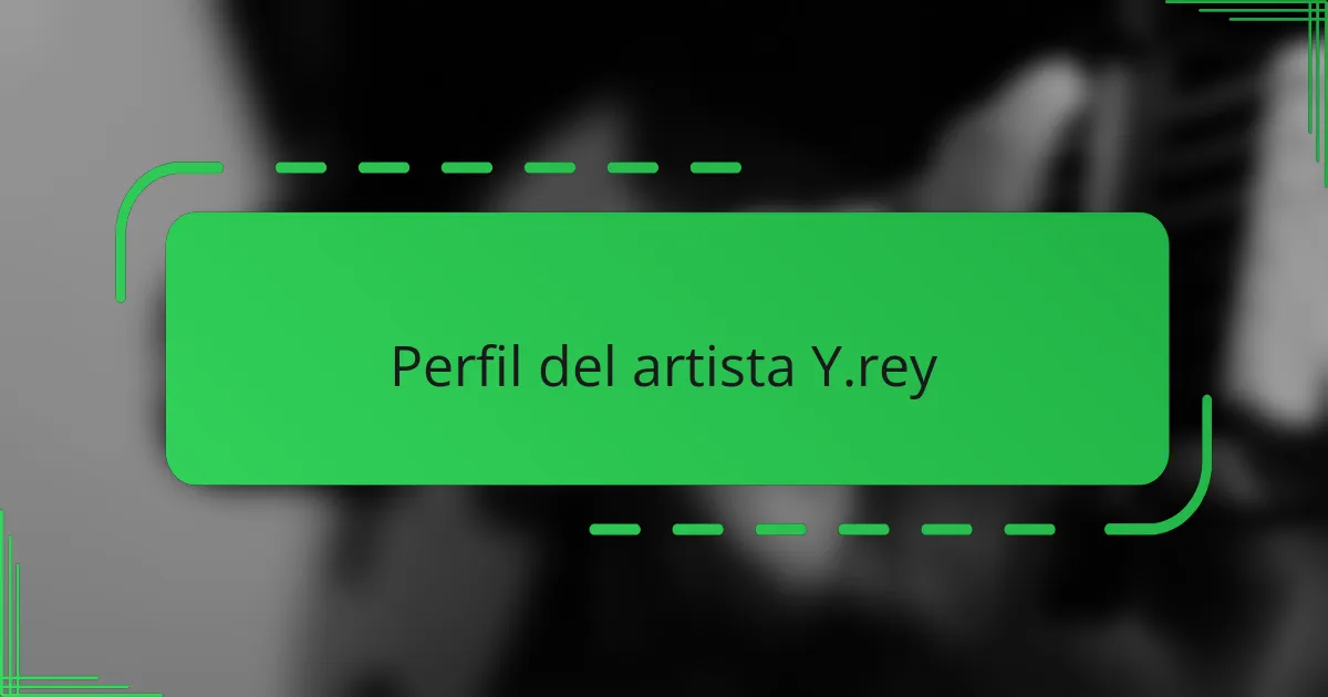 Perfil del artista Y.rey