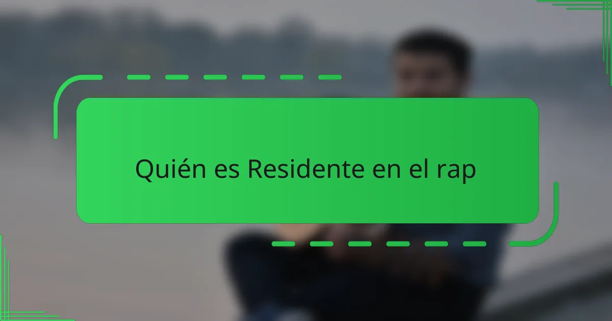 Quién es Residente en el rap